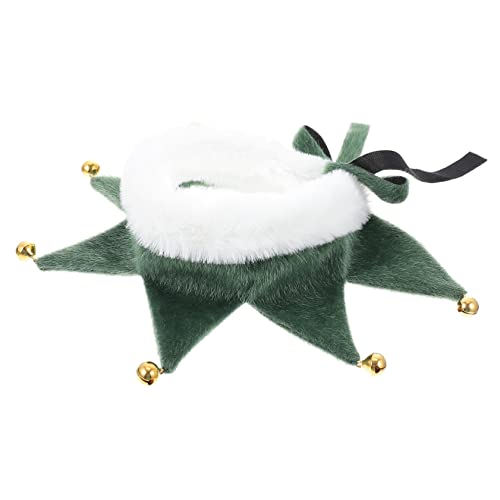 FIXOSHEE 1stk Weihnachtsschal Für Haustiere Hundehalsband Mit Glöckchen Dekoratives Haustierhalsband Kätzchenhalsbänder Weihnachtsbaumhalsband Weihnachtself-kostü Polyester Green von FIXOSHEE