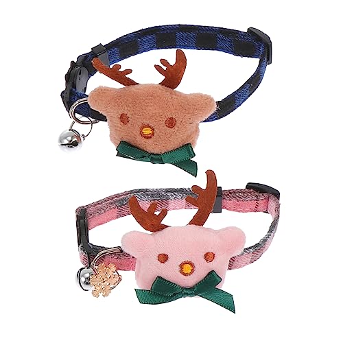 FIXOSHEE 2 STK Halsband Urlaub Kätzchen Weihnachtsdekoration bandfeile schienbeinschoner Tape Schleife für Haustierhunde Weihnachtshalsbänder für Hunde Baumwolle Blue von FIXOSHEE