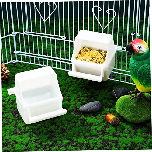 FIXOSHEE 2 Stck Teiliges Vogelfutterbehälter aus Langlebigem Bissfestem Kunststoff Transparenter Aufhänge Futternapf für Papageien und Wellensittiche Robust und Verschmutzungssicher für von FIXOSHEE