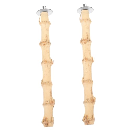 FIXOSHEE 2 Stück Barsch Aufstieg Stehen Steht Pole Vogelstange für Käfig Papageienspielzeug Papageienklauen-Schleifstab Kauspielzeug Beißrutenspielzeug Vogelkäfig-Halterungsstange Bambus von FIXOSHEE