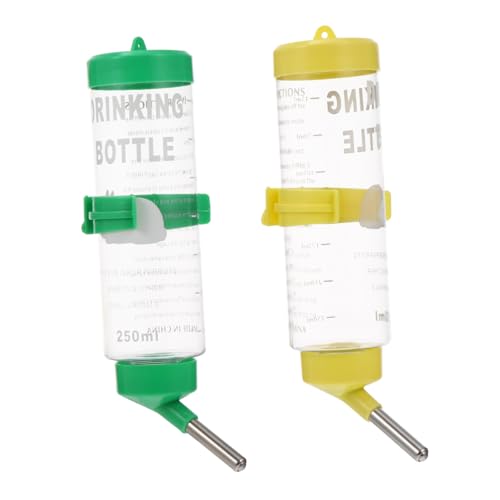 FIXOSHEE 2 Stück Hängende Trinkflasche für Kleintiere Auslaufsicherer Wasserspender für Kaninchen Chinchilla Meerschweinchen Bpa Freies Material Einfach zu Reinigen Installieren von FIXOSHEE