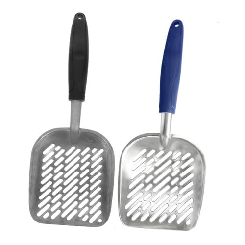 FIXOSHEE 2 Stück Katzenschaufel aus Aluminiumlegierung mit Großem Lochmuster Ergonomischer Griff für Komfortables Katzenklo Reinigen Robuste Metallschaufel zur Schnellen und Einfachen FIXOSHEE 2 Stück Katzenschaufel aus Aluminiumlegierung mit Großem Lochmuster Ergonomischer Griff für Komfortables Katzenklo Reinigen Robuste Metallschaufel zur Schnellen und Einfachen von FIXOSHEE