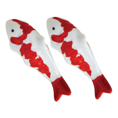 FIXOSHEE 2 Stück Keramik Fischfigur Schwimmend Aquarium Deko Fischtank Ornament Retro Stil Cartoon Design Langlebig Farbecht für Fischbecken und Schreibtisch Dekoration von FIXOSHEE