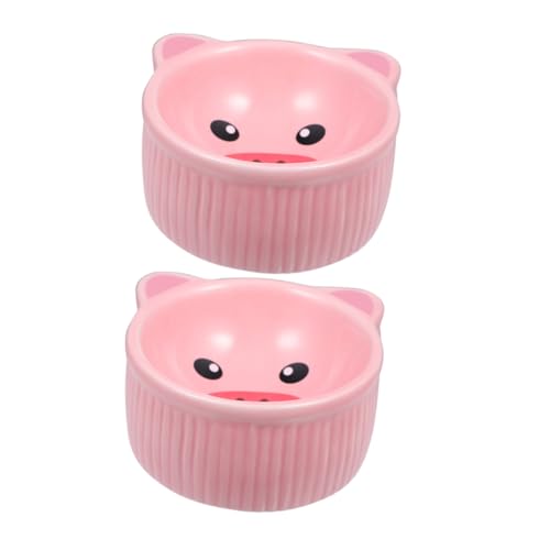 FIXOSHEE 2 Stück Keramik Napf für Hamster Niedlicher Cartoon Futternapf aus Hochwertiger Keramik rutschfest und Bruchsicher als Futter Wasserschale für Kleintiere Wie Meerschweinchen und von FIXOSHEE