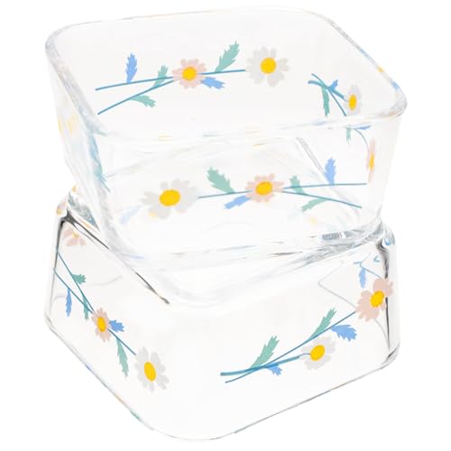 FIXOSHEE 2 Stück Kleine Glasschüssel für Kaninchen und Hamster Kippsichere Futterschale Langlebiger Napf für Meerschweinchen und Zwerghamster Leicht zu Reinigen und Platzsparend Weißes von FIXOSHEE