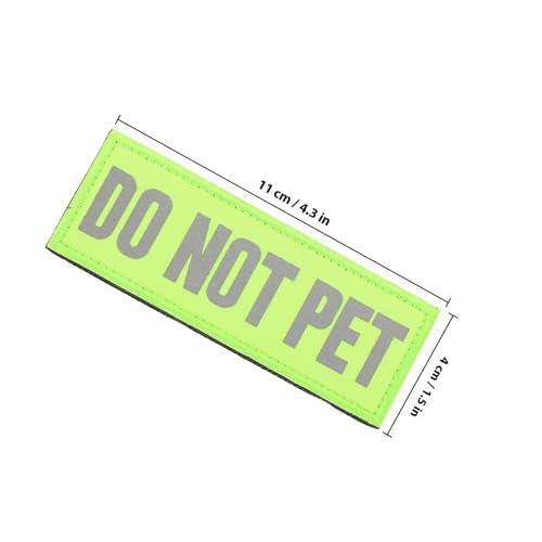 FIXOSHEE 2 Stück Reflektierende Service Hund Aufnäher aus Strapazierfähigem Nylon Abziehbare Do Not Pet Patches für Sicherheitsweste und Hundegeschirr Sichtbar bei Nacht Wiederverwendbar von FIXOSHEE