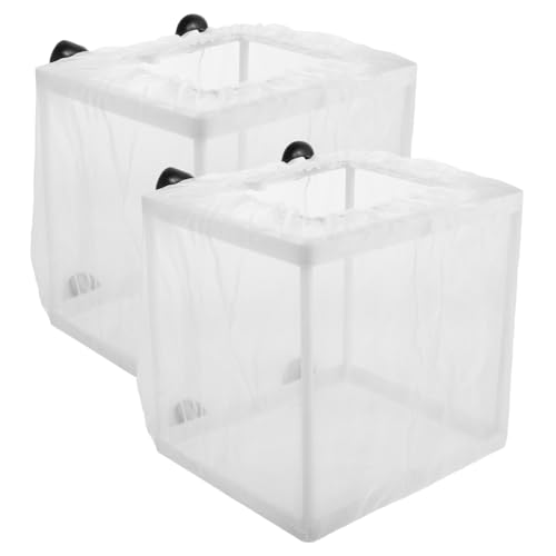 FIXOSHEE 2 Stück Teiliges Aquarium Fischzucht Isolationsbox mit Feinem Netz Schwimmender Laichkasten für Guppy Betta und Garnelen Fördert Wasserzirkulation und Wachstum Transparentes von FIXOSHEE