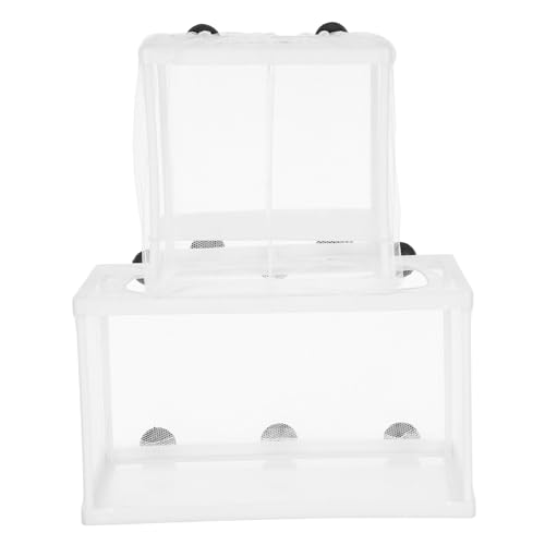 FIXOSHEE 2 Stück Teiliges Fischzuchtbox mit Feinem Maschennetz Robuste Aquarium Brutbox Isolierendes Aufzuchtnetz zur Sicheren Trennung von Jungfischen Einfach zu Montieren und Reinigen von FIXOSHEE