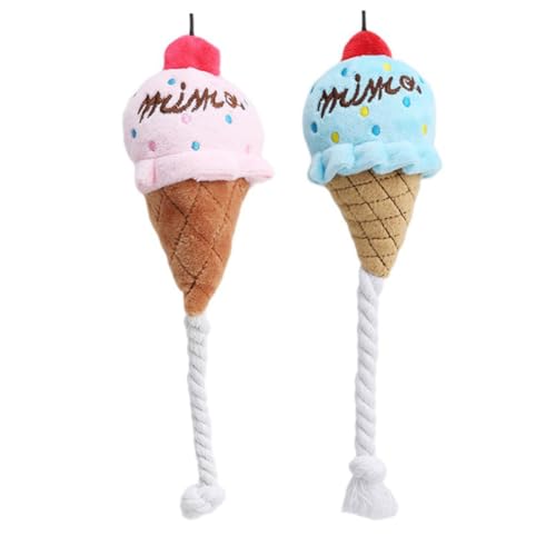 FIXOSHEE 2 Stück Teiliges Plüsch Haustierspielzeug mit Quietscheffekt Eiscreme Design Robust und Sicher Geeignet für Welpen und Mittelgroße Hunde Interaktives Kauspielzeug in Blau FIXOSHEE 2 Stück Teiliges Plüsch Haustierspielzeug mit Quietscheffekt Eiscreme Design Robust und Sicher Geeignet für Welpen und Mittelgroße Hunde Interaktives Kauspielzeug in Blau von FIXOSHEE