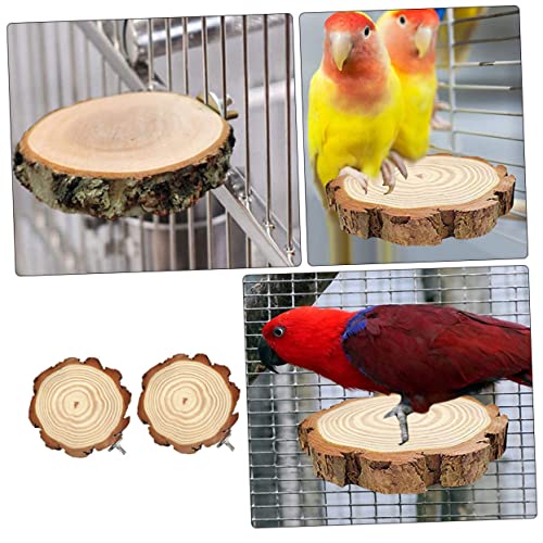 FIXOSHEE 2 Stück Teiliges Vogel Sitzstange aus Natürlichem Kiefernholz Robust und Vielseitige Standplattform für Papageien Wellensittiche und Kleine Vögel Zubehör für Zufällige Farbe von FIXOSHEE
