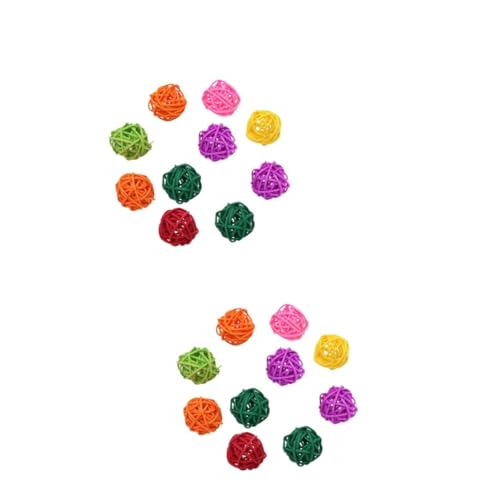FIXOSHEE 20 STK Papageienspielzeug Kaukugel Sepak Takraw Vogelkäfig Hängende Verzierung Spielzeug Für Kleine Rattankugeln Weidenkugeln Vogel- Weidenvogelspielzeug Kauspielzeug Hölzern von FIXOSHEE