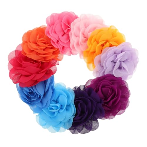 FIXOSHEE 20 Stück Teiliges Bunte Chiffon Hundehalsbandblumen mit Schleifenanhängern Leichte Bequeme Haustier Dekoration für Katzen Welpen und Hunde Aller Strapazierfähiges Zubehör für von FIXOSHEE