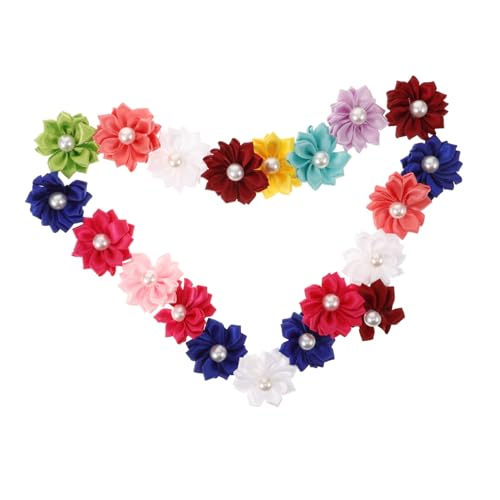 FIXOSHEE 20 Stück Teiliges Haargummi Haustiere mit Blumenblatt Design und Perlen Bunte Petal Pet Hair Tie Stilvolle Haarschmuck für Hunde und Welpen Einfach zu Tragen und Haarschonend von FIXOSHEE
