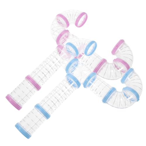 FIXOSHEE 2Sätze Hamster Röhren DIY Tunnel für Hamsterkäfig Transparente Röhren zur Individuellen Gestaltung Sicher für Innen und Außenkäfige Kreatives von FIXOSHEE