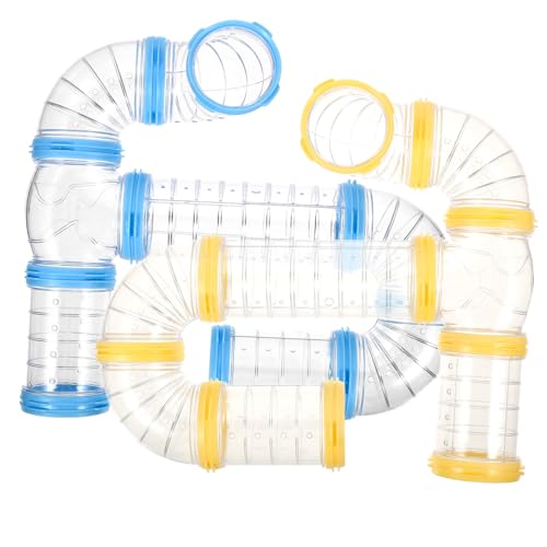 FIXOSHEE 2Sätze Hamsterspielzeug Transparente Röhrenverbindung für Hamsterkäfig DIY Tunnel für Zwerghamster Rennmäuse und Kleine Nager Langlebig Reinigen von FIXOSHEE