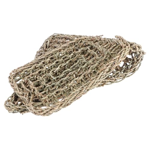 FIXOSHEE 2St Haustier Stroh Matte Sea-Pet-Matte Spielzeug für Haustiere Haubengecko Handgewebte Haustiermatte Seegras Haustiermatte Schlafbett Algenkissen Seetang Light Brown von FIXOSHEE