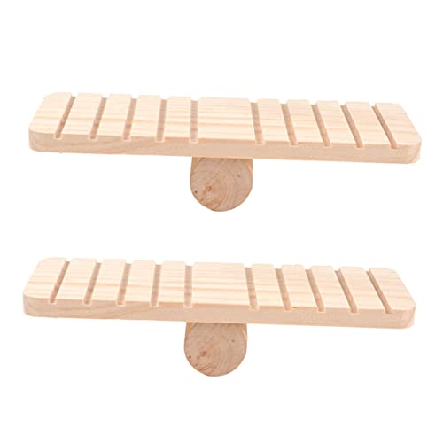 FIXOSHEE 2stücke Holz Spielzeug Für Hamster Wippe Plattform Sichere Kletterhilfe Für Kleine Tiere Für Hamster Zwerghamster Meerschweinchen Und Andere Kleintiere von FIXOSHEE