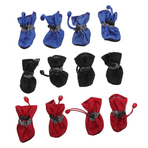 FIXOSHEE 3 Sätze Dicke wasserdichte Hunderegenstiefel rutschfeste Outdoor Schuhe für Kleine Mittlere Hunde Verstellbare Pfotenschutz Schuhe in Rot Schwarz Blau Warm und Langlebig FIXOSHEE 3 Sätze Dicke wasserdichte Hunderegenstiefel rutschfeste Outdoor Schuhe für Kleine Mittlere Hunde Verstellbare Pfotenschutz Schuhe in Rot Schwarz Blau Warm und Langlebig von FIXOSHEE