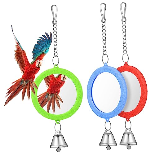 FIXOSHEE 3Stücke Vogelspielzeug Spiegel Doppelseitiger Runder Vogelspiegel für Interaktive Spielstunden für Wellensittiche Nymphensittiche und Kanarienvögel im Käfig FIXOSHEE 3Stücke Vogelspielzeug Spiegel Doppelseitiger Runder Vogelspiegel für Interaktive Spielstunden für Wellensittiche Nymphensittiche und Kanarienvögel im Käfig von FIXOSHEE