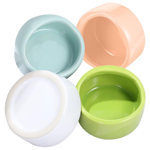 FIXOSHEE 4 Stück Keramik Hamster Futternapf Kleine Futter und Wasserschalen rutschfest für Hamster Meerschweinchen Kleintiere Käfig Zubehör FIXOSHEE 4 Stück Keramik Hamster Futternapf Kleine Futter und Wasserschalen rutschfest für Hamster Meerschweinchen Kleintiere Käfig Zubehör von FIXOSHEE