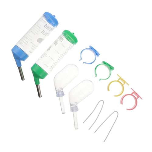 FIXOSHEE 4 Stück Teiliges Kleintier Trinkflaschen Transparent Auslaufsicher Hamster Meerschweinchen Wasserspender Bpa frei Einfach zu Befüllen und Reinigen von FIXOSHEE