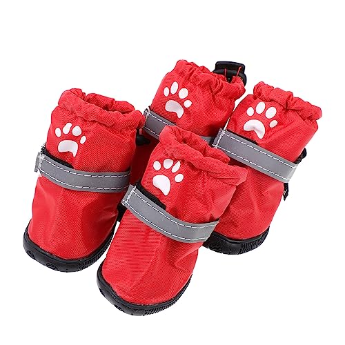 FIXOSHEE 4 Stück wasserdichte Hundeschuhe rutschfeste Outdoor Pfotenschutz Schuhe für Kleine und Mittlere Hunde Bequem An Ausziehbar Praktisch und Platzsparend Rot FIXOSHEE 4 Stück wasserdichte Hundeschuhe rutschfeste Outdoor Pfotenschutz Schuhe für Kleine und Mittlere Hunde Bequem An Ausziehbar Praktisch und Platzsparend Rot von FIXOSHEE