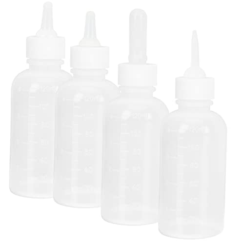 FIXOSHEE 4Stücke Teiliges Kätzchen Fütterungsflasche Wiederverwendbare Pflegeflasche Für Welpen Katzen Kleine Haustiere Tragbar Reinigen von FIXOSHEE