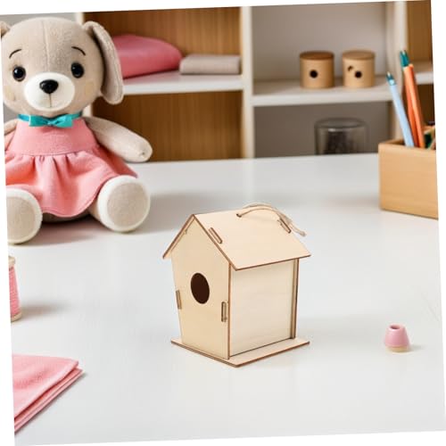 FIXOSHEE 6 Stück Teiliges DIY Vogelhaus aus Holz Unbemalt Wetterfest Graffiti Bastelset für Outdoor Hängendes Vogelhäuschen Kreatives Malen und Naturerlebnis für Mädchen von FIXOSHEE