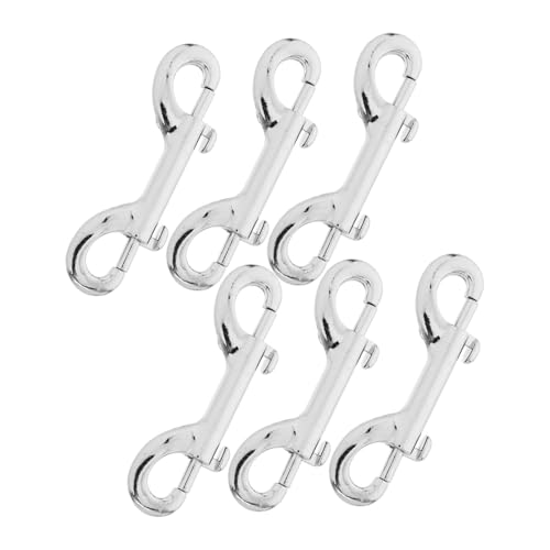 FIXOSHEE 6 Stück Teiliges Edelstahl Doppelkarabinerhaken mit Drehgelenk Robustes Schnappverschluss Vielseitig für Hundeleine Training Spaziergänge und Outdoor Einsatz von FIXOSHEE