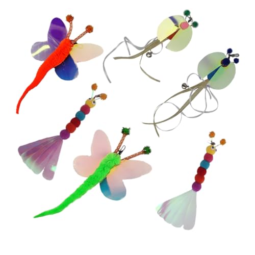 FIXOSHEE 6 Stück Teiliges Ersatzset für Katzenspielzeug mit Glitzernden Schmetterling Bienen Raupenmotiven Interaktive Katzenangel Aufsätze Spiel Bewegung und Stressabbau bei Katzen FIXOSHEE 6 Stück Teiliges Ersatzset für Katzenspielzeug mit Glitzernden Schmetterling Bienen Raupenmotiven Interaktive Katzenangel Aufsätze Spiel Bewegung und Stressabbau bei Katzen von FIXOSHEE