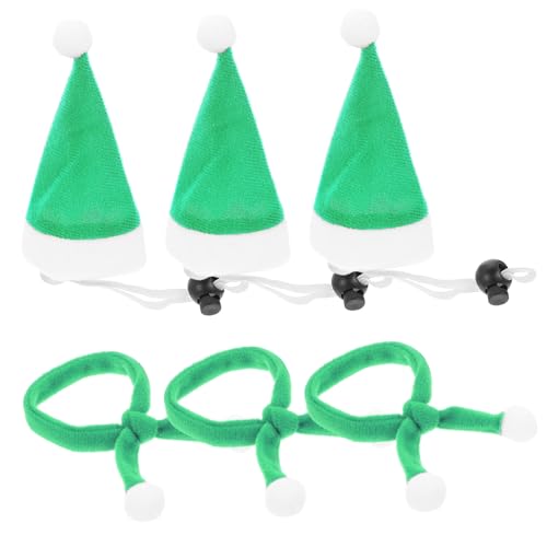 FIXOSHEE 6 Stück Teiliges Weihnachts für Haustiere mit Grünem Nikolausmütze und Plüschschal Weicher Bequemer Hundeschmuck für Festtagsfeiern Geeignet für Weihnachts und Winterpartys von FIXOSHEE