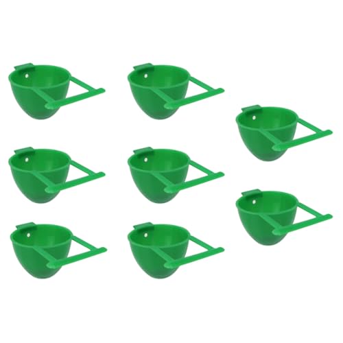 FIXOSHEE 8 Stück Teiliges Kunststoff Futter Wassernapf für Papageien und Kleine Vögel Rund Stabiler Vogelkäfighalter Einfach zu Reinigen für Futter und Trinkwasser im Vogelkäfig von FIXOSHEE