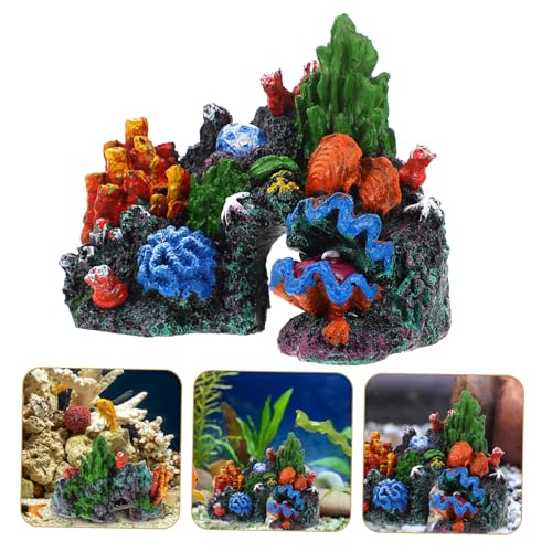FIXOSHEE Aquarium Deko Korallenriff Ornament Farbige Korallen Deko für Fischbecken Stabiler Stand Formbeständig für Süßwasser Geeignet Lebensechtes Versteck für Kleine Fische von FIXOSHEE