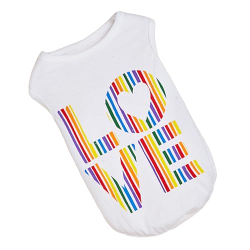 FIXOSHEE Buntes Katzen Welpen Sommershirt ärmellos Leichtes Atmungsaktives Haustierpullover top Modisches Love Design für Kleine Hunde und Katzen FIXOSHEE Buntes Katzen Welpen Sommershirt ärmellos Leichtes Atmungsaktives Haustierpullover top Modisches Love Design für Kleine Hunde und Katzen von FIXOSHEE