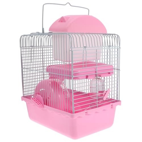 FIXOSHEE Doppelstöckiger Kleintierkäfig aus Robustem Tragbares Hamsterhaus mit Versteckfunktion Gemütliches Nest für Meerschweinchen Chinchillas und Kleine Haustiere Leicht zu Reinigen und von FIXOSHEE