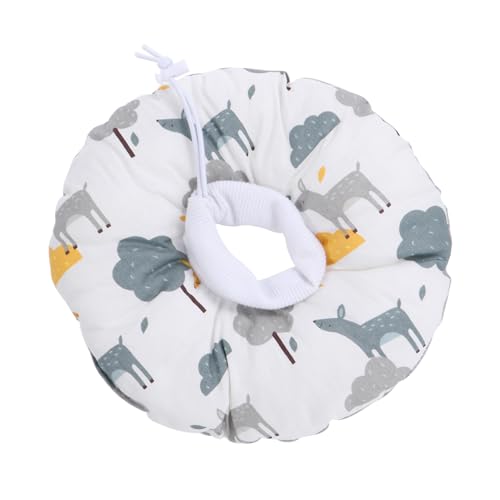 FIXOSHEE Elizabethan Collar Katzenhalsband mit Niedlichem Muster Atmungsaktiv Verstellbar Leckschutz für Katzen und Hunde nach Operation Schutz vor Selbstverletzung Genesungshalsband von FIXOSHEE