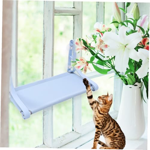 FIXOSHEE Fensterhängematte Katze Blau Stabile Katzenliege mit Kratzfestem Atmungsaktivem Material Sicherer Katzenplatz für Wohnungskatzen als Home Cat Perch und Cat Swing Bed von FIXOSHEE