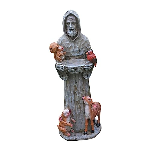 FIXOSHEE Gartenstatue vogelfutterspender vogelfutterhäuschen vogelfutterstationen Futterspender für Haustiere Futterschale für Vögel Vogelfutterteller Futterbehälter für Vogelfutter Harz von FIXOSHEE