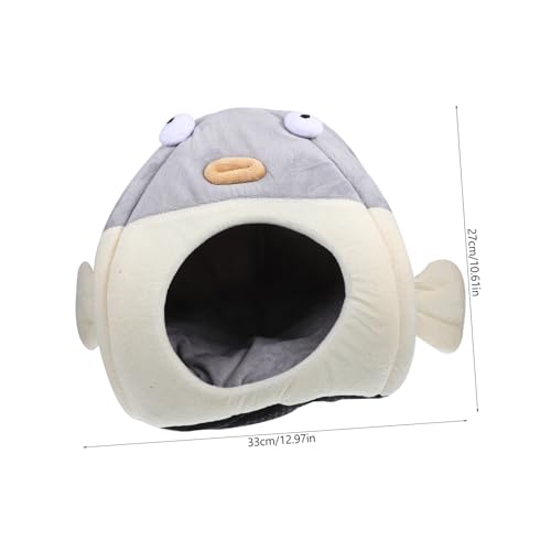FIXOSHEE Halbgeschlossenes Katzenbett Flanell Haustierbett Warmes Plüsch Pet House für Kleine Katzen und Kleine Hunde Schlafnest Kuscheliger Katzenschlafplatz Drinnen von FIXOSHEE