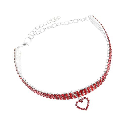 FIXOSHEE Halsband für Hunde mit Herzanhänger Verstellbares Glitzerndes Halsband aus Hochwertigen Strasssteinen Geeignet für Kleine Haustiere für Partys FIXOSHEE Halsband für Hunde mit Herzanhänger Verstellbares Glitzerndes Halsband aus Hochwertigen Strasssteinen Geeignet für Kleine Haustiere für Partys von FIXOSHEE