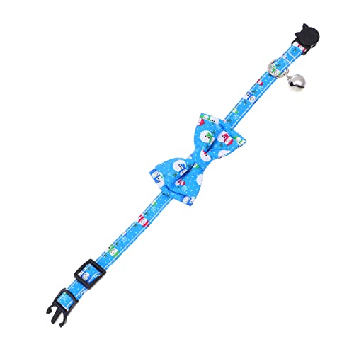 FIXOSHEE Halskette für Haustiere Sicherheitshalsbänder für Kätzchenhalsbänder ziehschleifenband tierische bescherung -Hals- Pet-Bogen-Kette Rostfreier Stahl Blue von FIXOSHEE