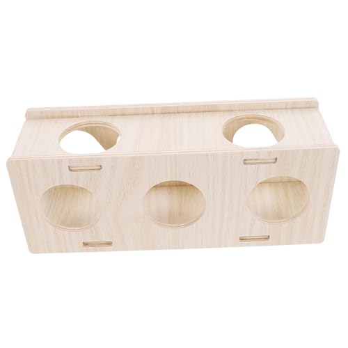 FIXOSHEE Hamster Holzhaus Versteck und Tunnel aus Natürlichem Holz Stabiles für Hamster Mäuse und Kleine Nager Langlebiges Versteck und Dekoratives Habitat Zubehör von FIXOSHEE