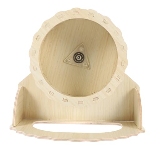 FIXOSHEE Hamster Laufrad aus Hochwertigem Holz Geräuscharmes für Kleintiere Robustes Übungsrad für Hamster und Igel Gesundes Haustierspielzeug zur Stressreduzierung von FIXOSHEE