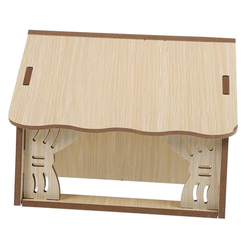 FIXOSHEE Hamster Versteck Holzhaus für Meerschweinchen und Zwerghamster Langlebige Holz hütte Schlafen DIY Bemalbar Natürliches Nagematerial für Kleintierkäfig und Außengehege von FIXOSHEE