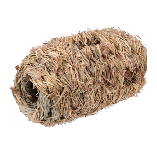 FIXOSHEE Hamster Versteck Tunnel aus Natürlichem Stroh Kleintier Spielnest und Rückzugsort Stressreduzierendes Habitat für Hamster Chinchilla Meerschweinchen und Kleine Nagetiere Kleines von FIXOSHEE
