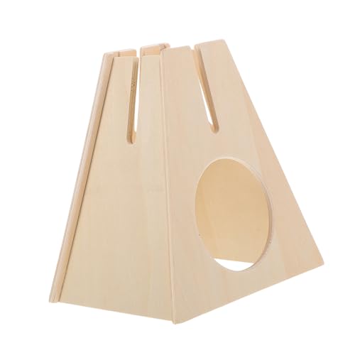 FIXOSHEE Hamster Wasserflasche Halter aus Holz mit Versteck Vierseitiger Käfig Wasserflaschenhalter für Kleintiere Praktischer und Minimalistischer Wasserspenderständer für Zwerghamster und von FIXOSHEE