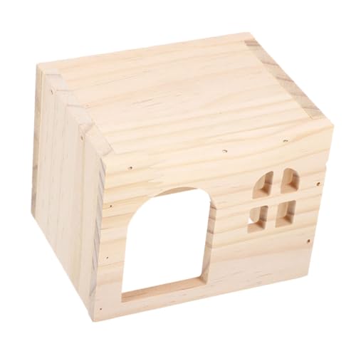 FIXOSHEE Hamsterhaus aus Holz Mehrkammer für Kleintiere Sicheres Meerschweinchenversteck Multifunktionales Design für Chinchillas für Schreibtischtiere von FIXOSHEE