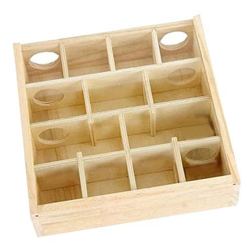 FIXOSHEE Hamsterlabyrinth aus Holz Interaktives Mehrkammer für Chinchillas und Hamster Fördert Gesundheit und Aktivität Sicheres Design Langlebig und Unterhaltsam von FIXOSHEE