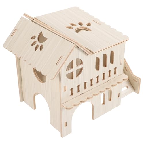 FIXOSHEE Hamsterversteck aus Holz Mehrkammer mit Kletterleiter für Hamster Ratten und Meerschweinchen Ruheplatz für Kleine Nager FIXOSHEE Hamsterversteck aus Holz Mehrkammer mit Kletterleiter für Hamster Ratten und Meerschweinchen Ruheplatz für Kleine Nager von FIXOSHEE