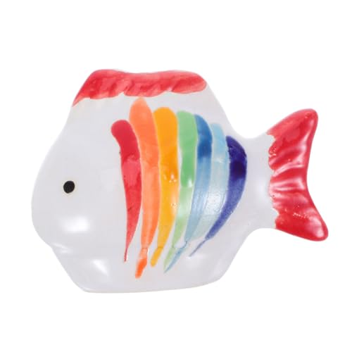 FIXOSHEE Handbemalte Farbige Keramik-fischfigur mit Realistischem Streifenmuster Schwimmend Langlebig als Dekorative Fischteich Aquarien-Accessoires von FIXOSHEE